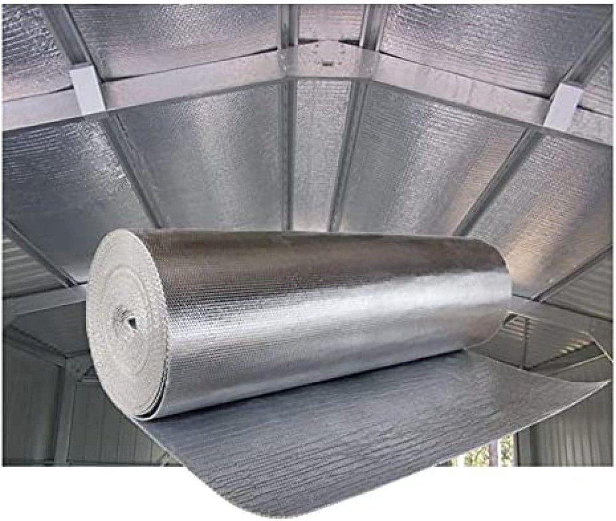 Isolatiefolie Aluminium - Dampremmende folie - Energie besparen - Dubbellaags bubbelmembraan - 4 mm dik - Zilver