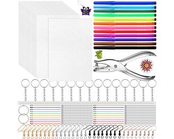 12 Stuks Krimpfolie Vellen Knutselpakket - 20 X 14.5cm - Krimp Folie Vel - Krimpie Dinkie Dimpie Knutselen Knutselpapier -Vellen Set - DIY Pakket Spullen voor Jongens, Meisjes - Knutselkoffer Sieraden Maken Oorbellen, Sleutelhangers Armbandjes