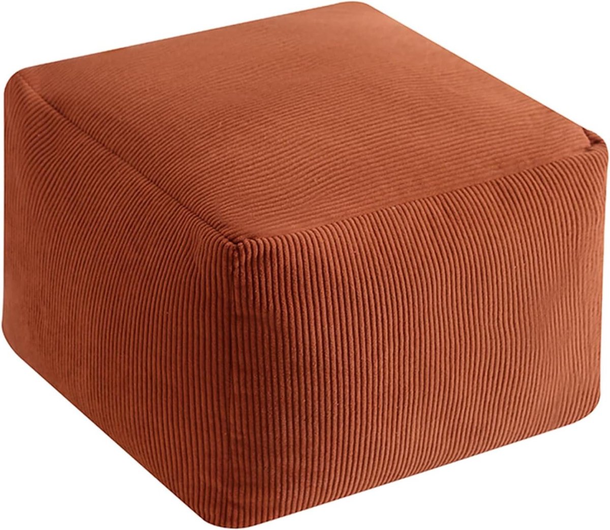 Kubus Voetenbank - Poef Ottomaan - Opbergen en zitten - Vulbaar met textiel - 40x40x30 cm - Oranje