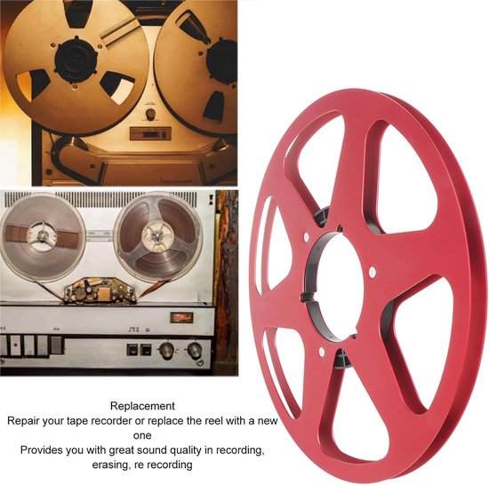 Opneemspoel Lege Spoel - Geluidsband Spoel - Tape Recorder Reparatie - 6 Windweerstandsgaten - 105 Inch - Zilver — afbeelding 3