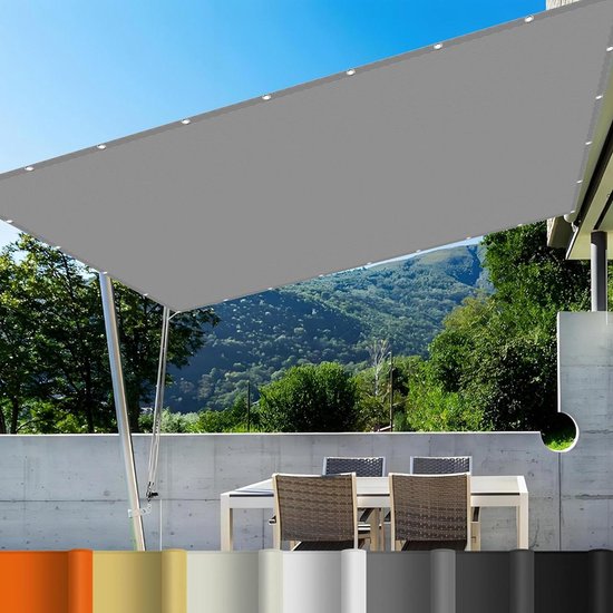 Schaduwdoek Rechthoek 175 X 340 Cm Uv Bescherming Sport Zonnezeil Weerbestendig Voor Terras Balkon Gazon Tuin Lichtgrijze 2169806794