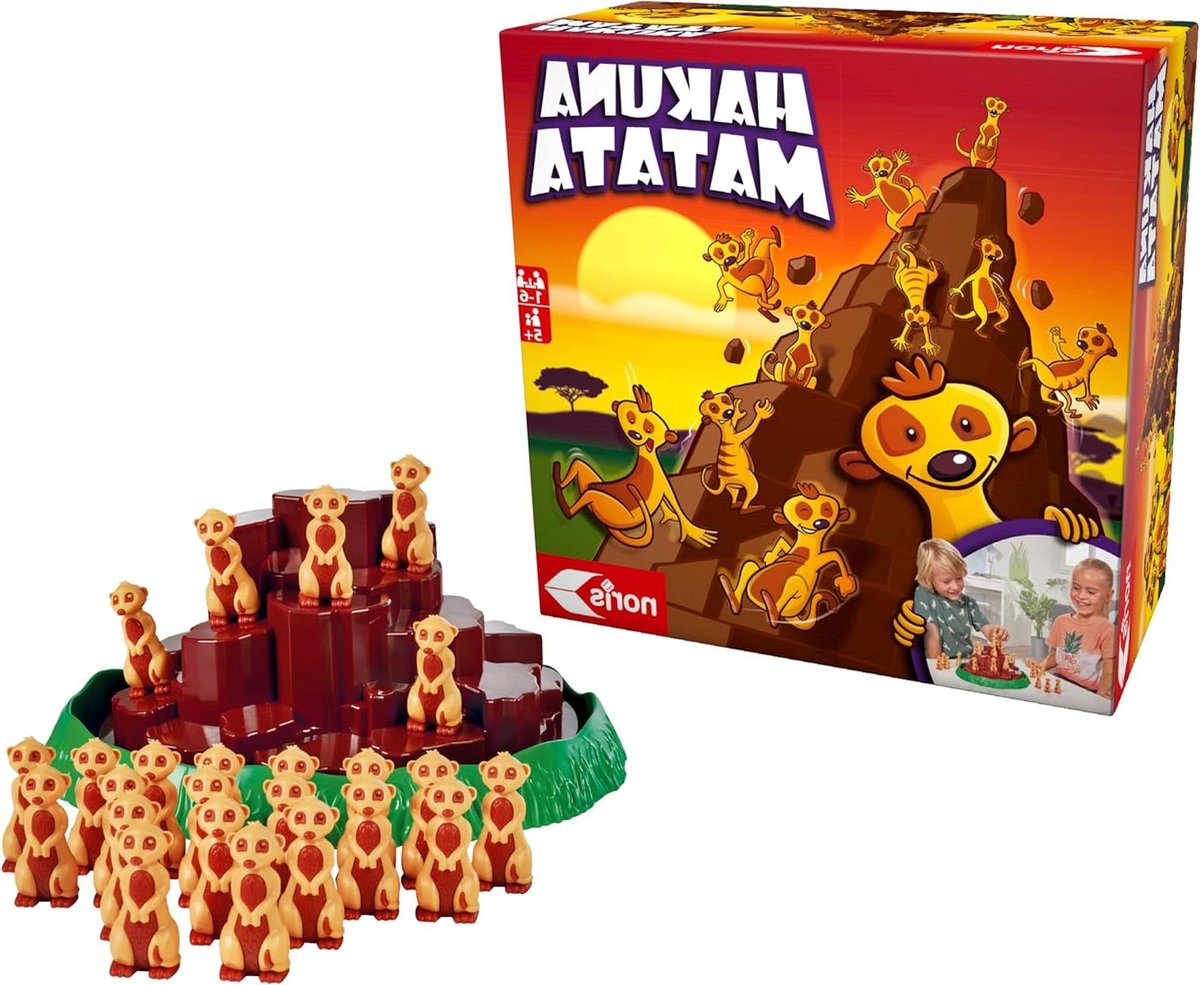 Hakuna Matata Bordspel - Actiespel Balansspel - Balans Spel - Wiebelende Heuvel - 2-4 spelers - Geel Grijs Bruin
