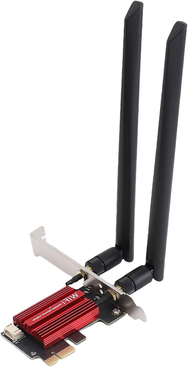 WiFi 6E PCIe Kaart - Draadloze Netwerkkaart - Snelle Internetverbinding - Tri Band 4200 Mbps - Bluetooth 5.2 - Rood