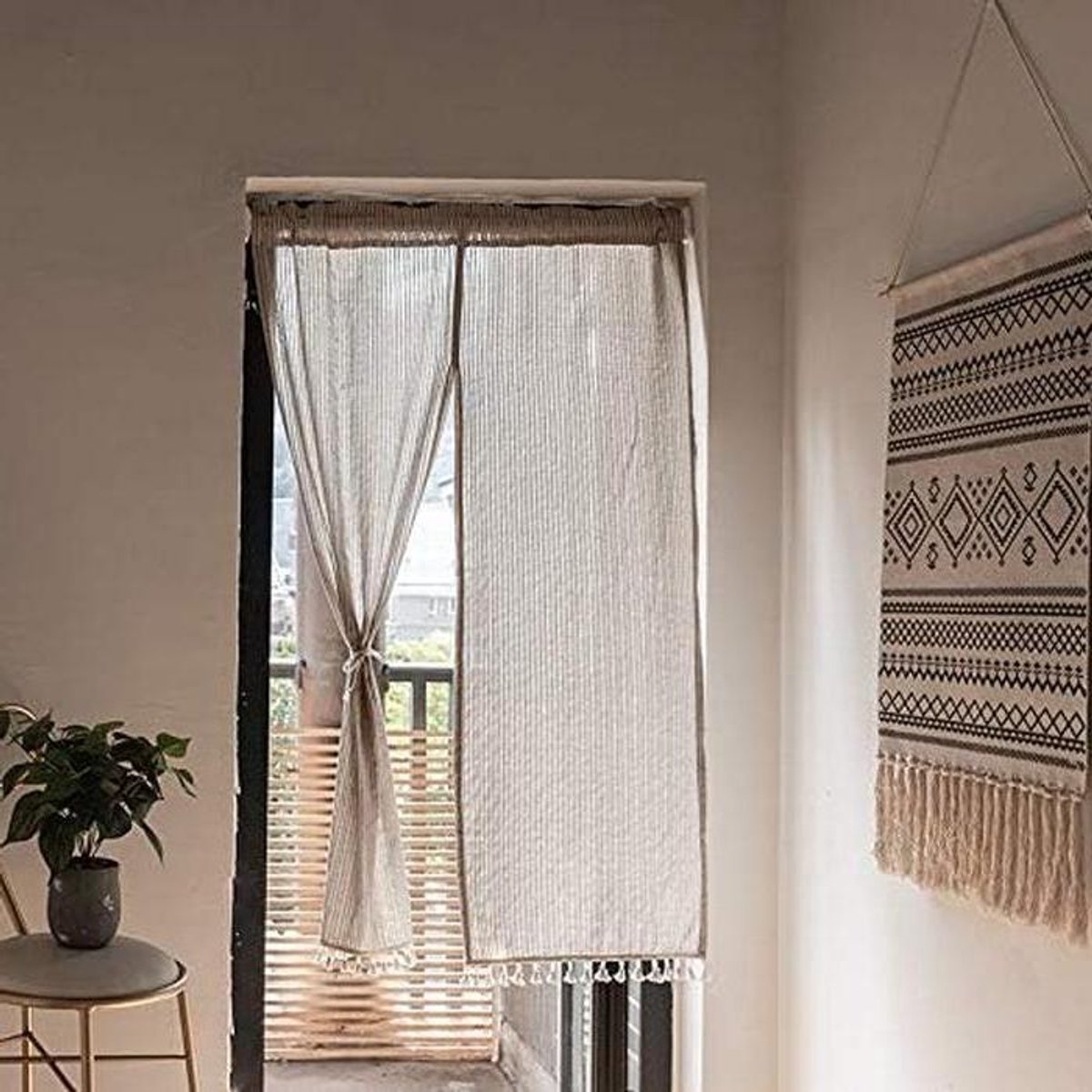 Deurgordijn - Paneelgordijn - Privacy Creëren - Wasbaar - 90 x 180 cm - Kaki