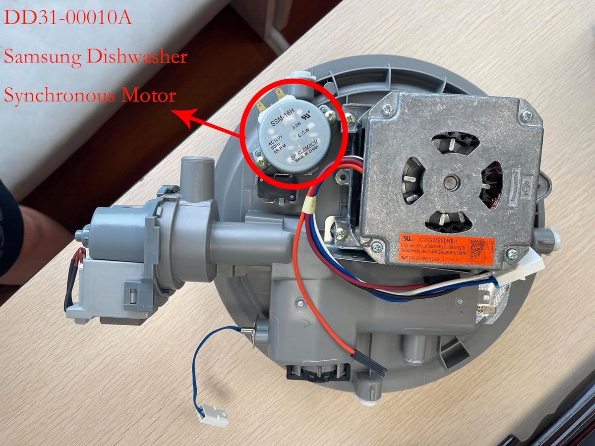 Vaatwasser Motor - Omvormer Motor - Vaatwasser Reparatie - O.E.M. Geautoriseerd Onderdeel - 12 x 65 x 38 cm - Zilverkleurig