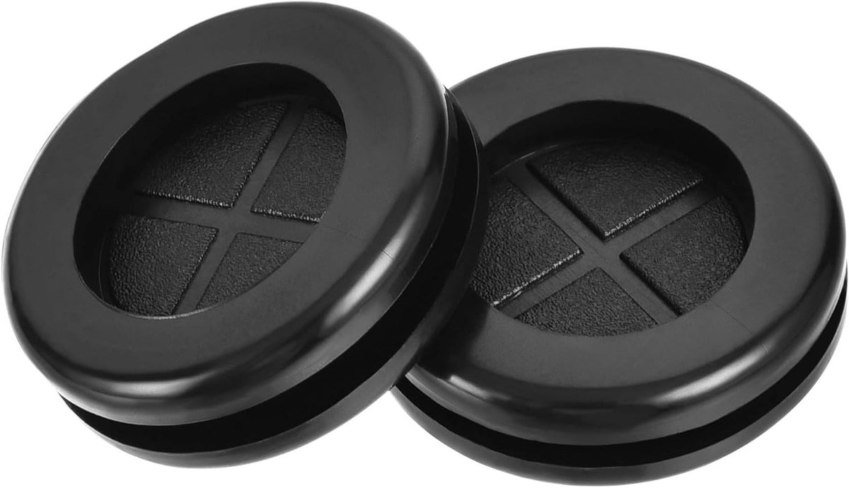 4 Stuks 25mm Ronde Rubber Grommets Dubbelzijdige Zwarte Rubber Pluggen voor Elektrische Draad en Kabelbescherming