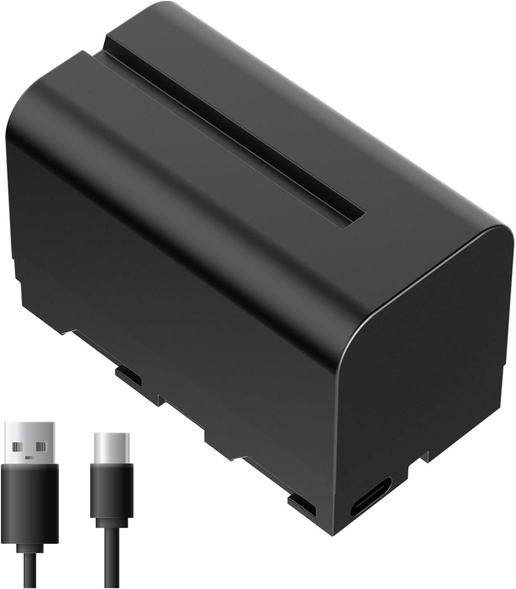 Oplaadbare Camera Batterij - Accu Camcorder - Langdurig Filmen - USB-C Opladen - 4400 mAh - Zwart