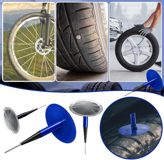 Bandenreparatie Kit - Paddenstoel Plug Set - Band Lekken Herstellen - Natuurlijk Rubber Materiaal - 24 Stuks - Zwart van Merkloos — afbeelding 5