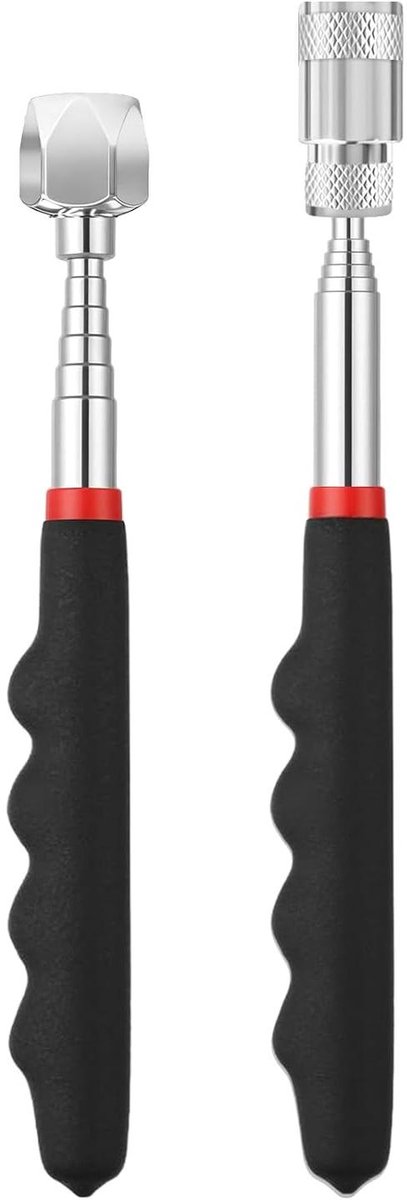 Telescopische magneetstaven - Grijper met magneet - Onderdelen oppakken - Met LED verlichting - 7.3 kg - Zwart