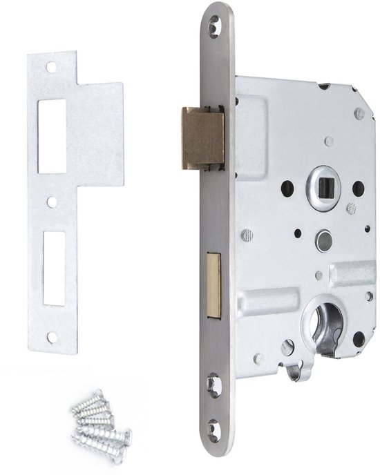 Slotman Solutions Complete Deurbeslagset Zilver | Aluminium Deurklinkset met Insteekslot en Profielcilinder 30/30 incl. 3 Sleutels | PZ55 | Voor Binnendeuren | 180 x 41 mm