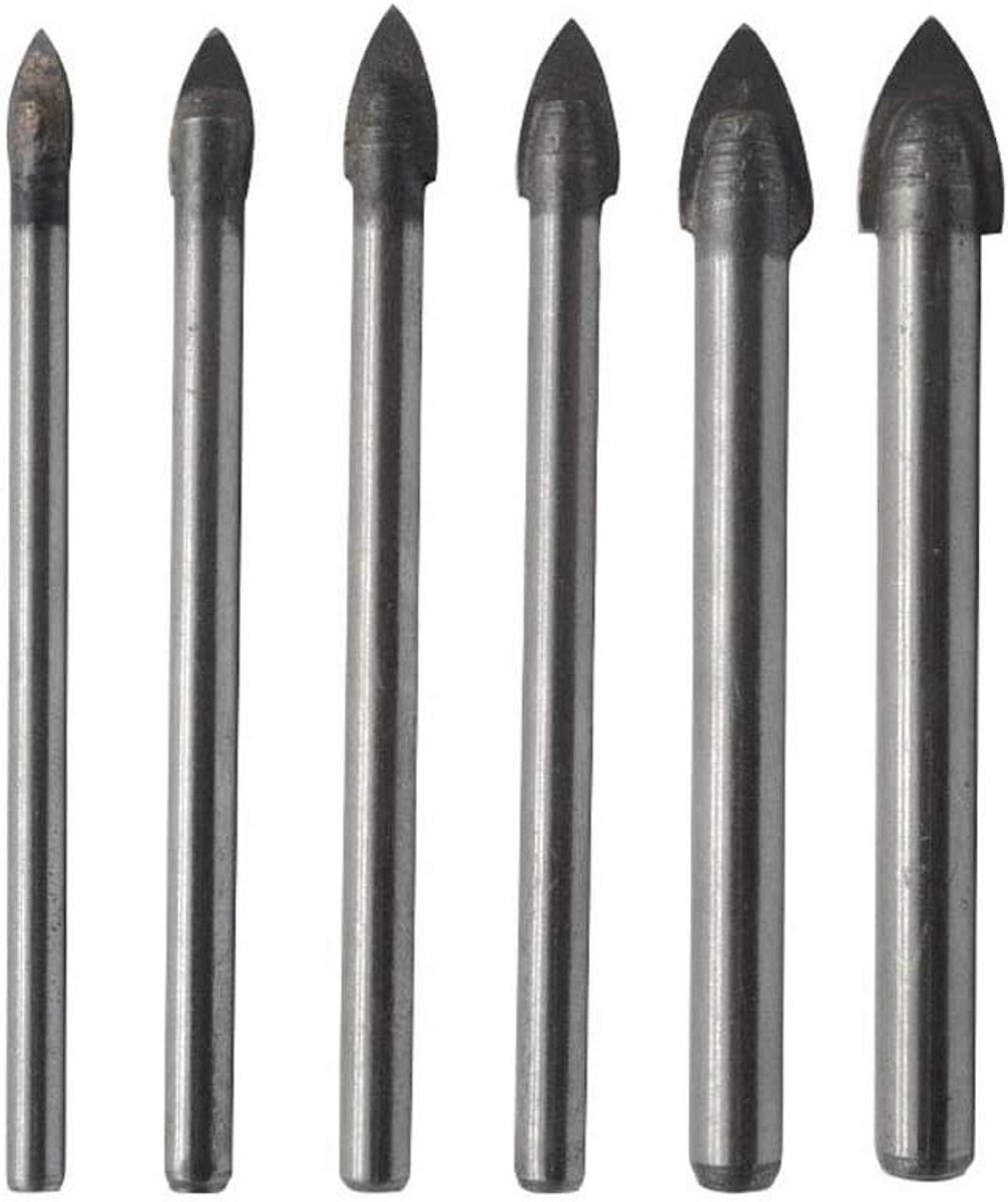 Tegelboor Set - Glasboren Metaalboren - Precisie Boren - Hardmetalen Legering - 6 Stuks Maten - Zilverkleurig