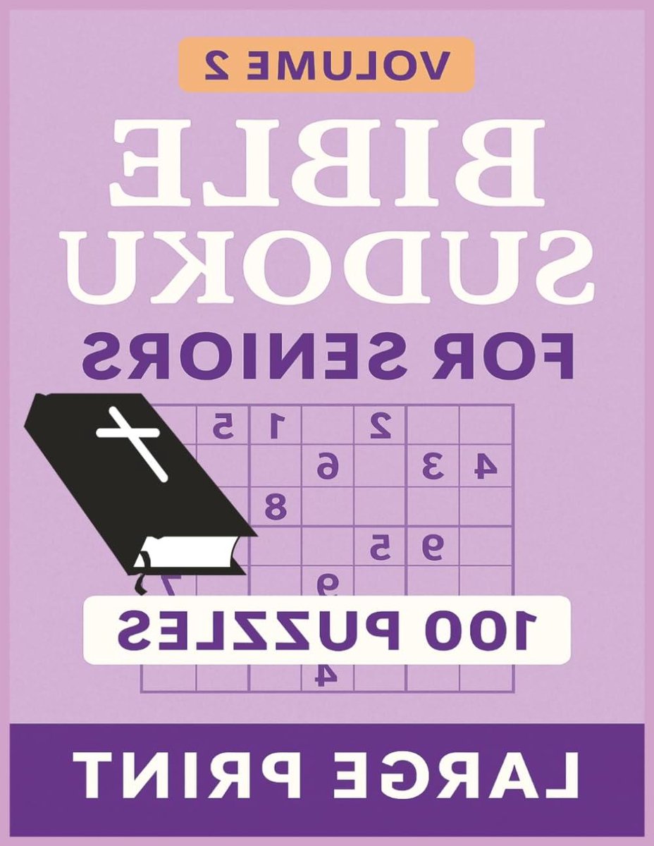 Bijbel Sudoku Boek - Christelijke Puzzels - Ontspanning Hersenen - Grote Letter Print - 156 Pagina's - Paars