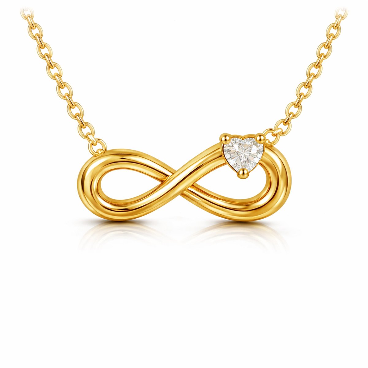Cristaé Infinity - Dames Ketting - Oneindigheid Symbool - 18K Goud Verguld RVS - Zirkonia - Verkleurt Niet & Waterbestendig - 50 cm - Cadeau voor Moederdag