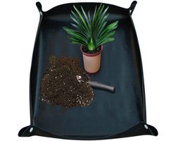 carmdering - Waterdichte tuinmat –Tuinmat Verpotten - Draagbaar & opvouwbaar – Ideaal voor pot- en kamerplanten – Mat voor thuis tuinieren en verpotten – Perfect voor het mengen van potgrond & het verpotten van vetplanten – zwart – Maat - 66 *66 cm