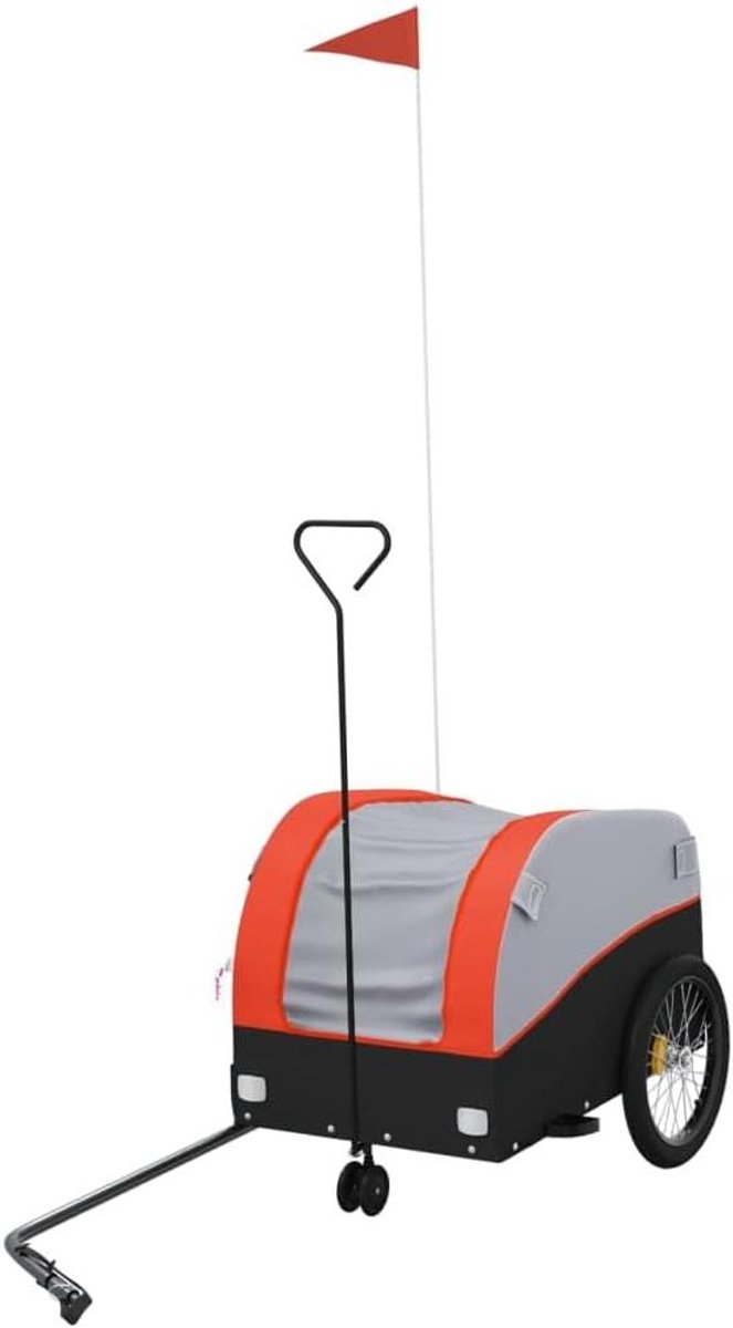 Fietskar - Transportkar Buggy - Zware Goederen Vervoeren - Stevig IJzeren Frame - 30 kg Laadvermogen - Zwart Oranje