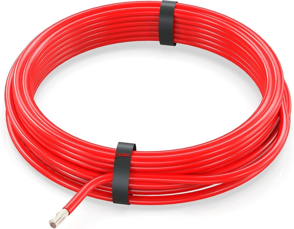 Voertuigkabel - Autokabel Massakabel - Bedrading Auto - Gereduceerde Wanddikte - 60 mm² - rood