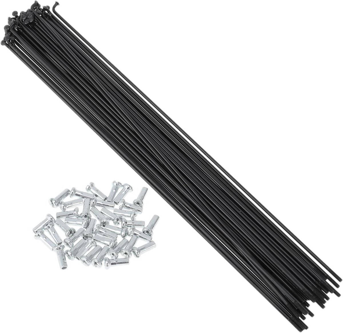 Fietsspaken Set - Wielspaken Carbonstaal - Fietswiel Reparatie - Duurzaam Koolstofstaal - 233mm 14G - Zwart