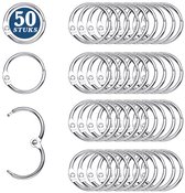 50 Stuks Metalen 48mm Klikringen - Boekringen - DIY Cipiersring Sleutelringen - Flashcard Ringen - Sleutelhangers Maken Set - Sleutel Splitringen voor Hobby & Sleutellabels - Keychain Keyrings - Sleutel Houder Knutselen - Boekbinden - Gordijnringen