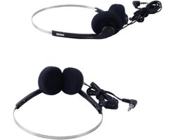 Zwarte retro over-ear hoofdtelefoon, hifi-stereo, mini-stereo, lichte hoofdtelefoon met kabel voor de meeste afspeelapparaten van mobiele telefoons