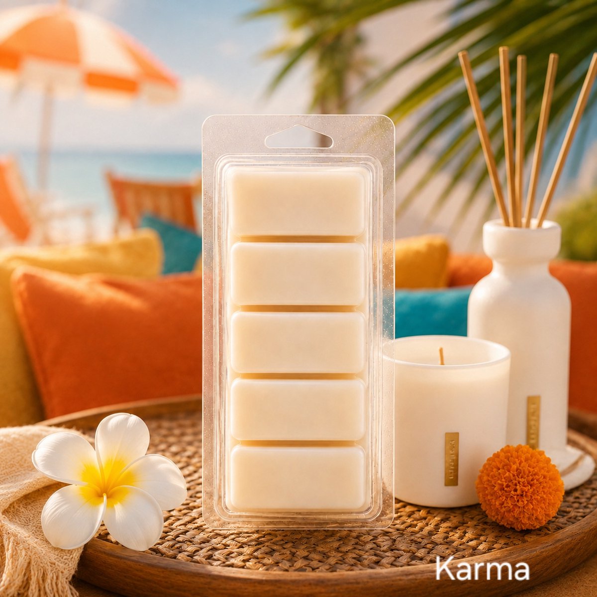 Waxmelts Karma - Snapbar - 55 gram - Sojawas - Handmade - Dierproefvrij - Vegan - Huisparfum - Voor in geurbrander - Waxbrander - Geur in huis - Wax melt - Geurkaars - Parfum