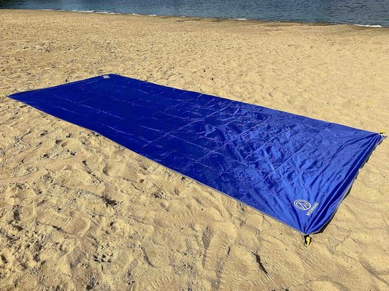 SUP Board Mat - Water Sport Accessoire - Strand Picknick - Sneldrogend Zandbestendig - 360 x 145 cm - Oceaanblauw — afbeelding 4
