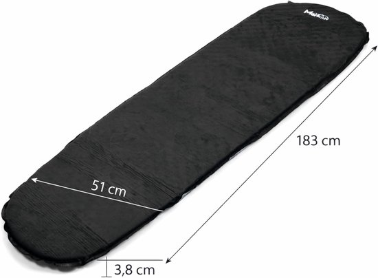 Zelfopblazende Slaapmat - Kampeer Kussen - Outdoor Rusten - 5cm Dik Comfort - 183x51cm - Zwart — afbeelding 5