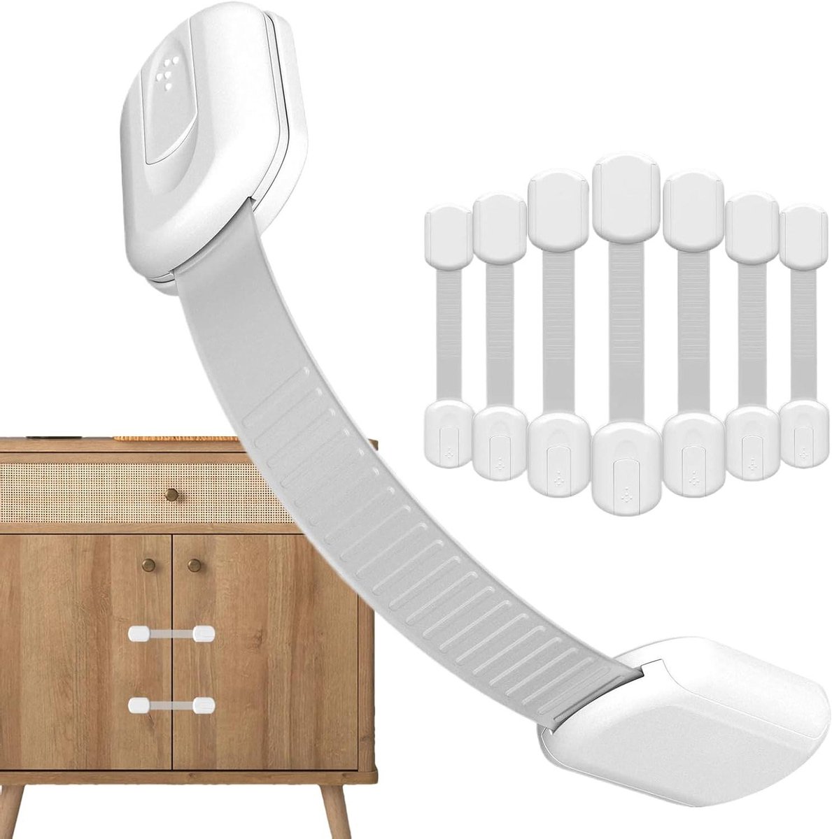 Kast Kinderslot - Babybeveiliging - Veiligheid Thuis - Boorvrije Bevestiging - 8 Stuks - Wit