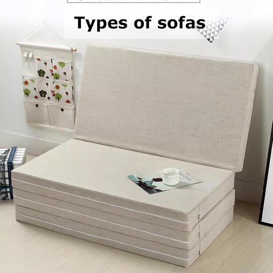 Vouwmatras - Slaapmat - Logeren en reizen - Afneembare hoes - 200x60cm - Donkergrijs — afbeelding 2