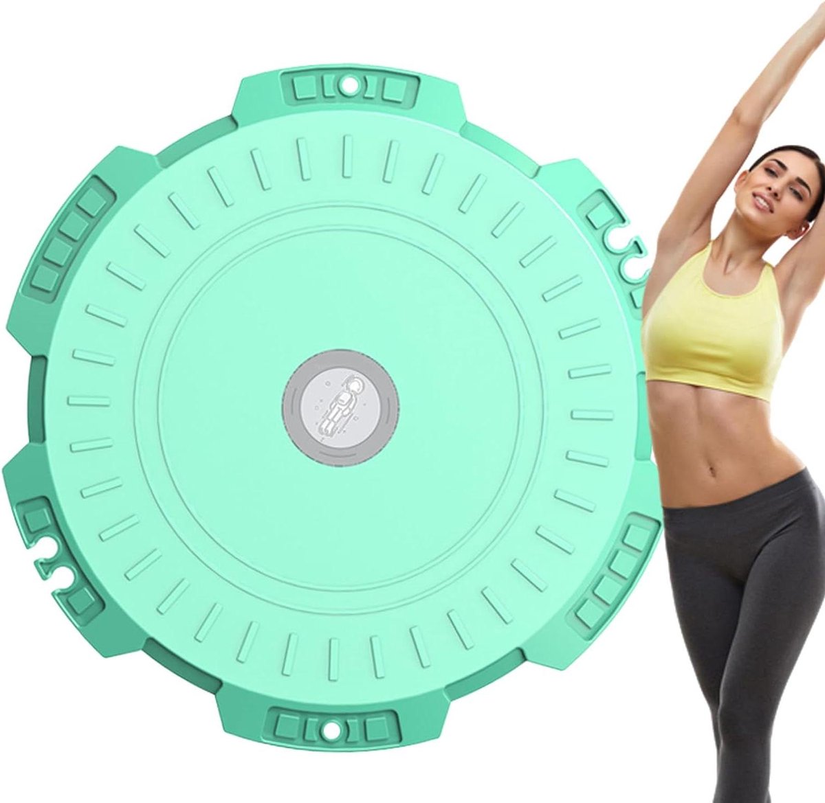 Fitness Draaiende Schijf - Heup Twistmachine - Buikspieren Trainen - Schokabsorberend Ontwerp - 28 cm Diameter - Groen