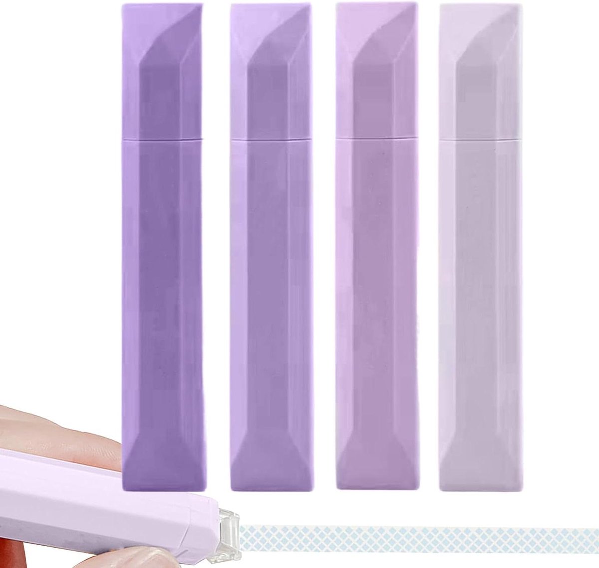 Lijmroller Set - Dubbelzijdig - Creatief Bevestigen - Permanente Hechting - 4 Delig - Wit