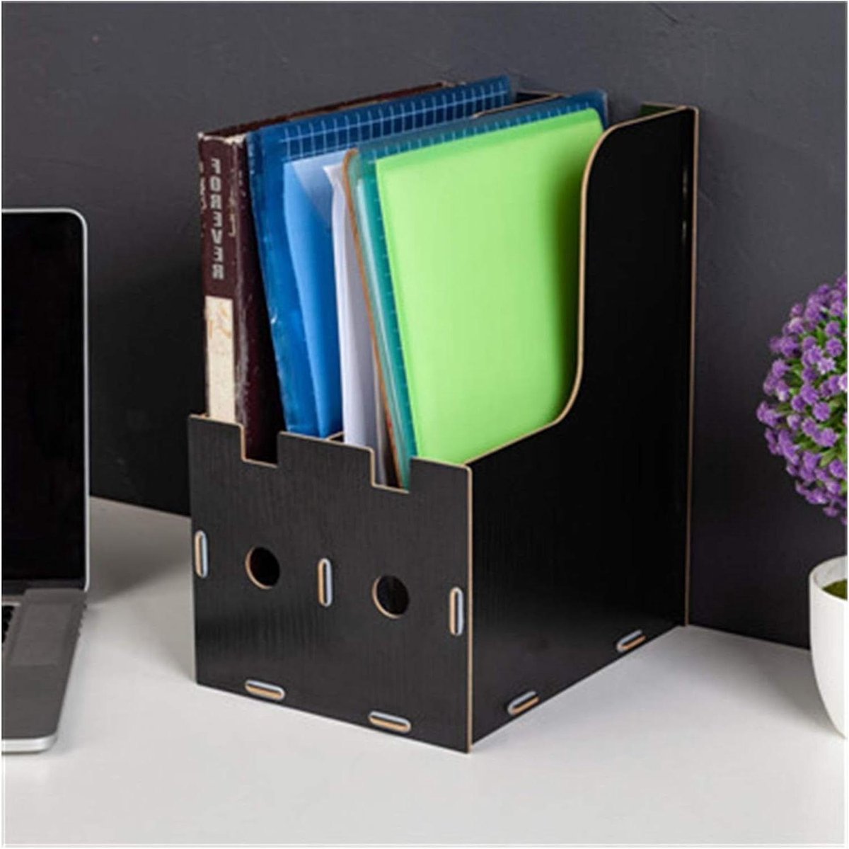 Bureau Organizer - Documentenhouder - Bureau Opruimen - Afneembare Houten - 31.5 x 25 x 19cm - Zwart