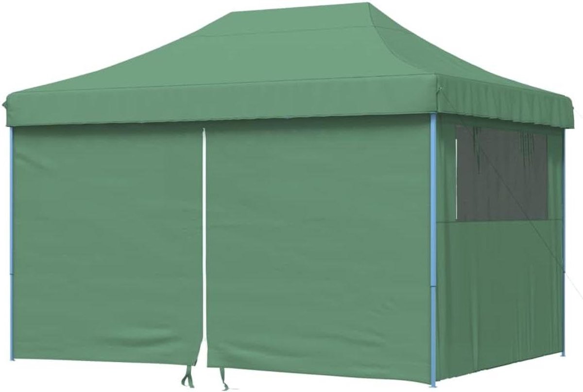 Partytent Pop-up - Feesttent Tuintent - Buiten Evenementen - Inclusief 4 Zijpanelen - 410 x 279 cm - Groen