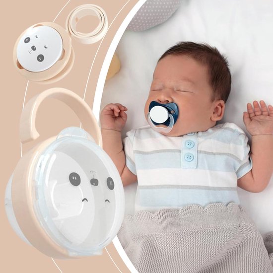 Fopspeenhouder hoesje - Speenketting box - Baby spullen bewaren - Stofdichte opslag - 10.5 x 7.5 cm - Abrikoos — afbeelding 3