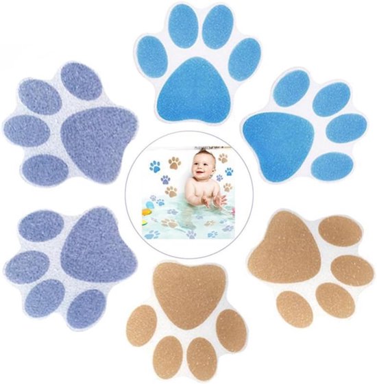 Badstickers Antislip - Veiligheid Stickers - Veilige Douche - Milieuvriendelijk PEVA - 8 en 11 cm - Blauw Paars Bruin — afbeelding 4