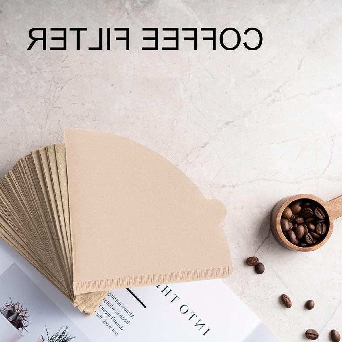 100 Stuks Ongebleekte Koffiefilters voor V60 Koffiezetapparaat en Pour Over Koffiezetten, Perfect voor Aromatische Koffie en Milieuvriendelijk Gebruik