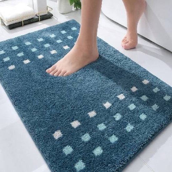 Casilin Badmat Antislip 70x120cm Brica - Waterabsorberende Badkamermat - Wasbaar en Sneldrogend - Voor Douche en Bad - Hoogpolig - Acryl - Rechthoek - Ocean, Blauw