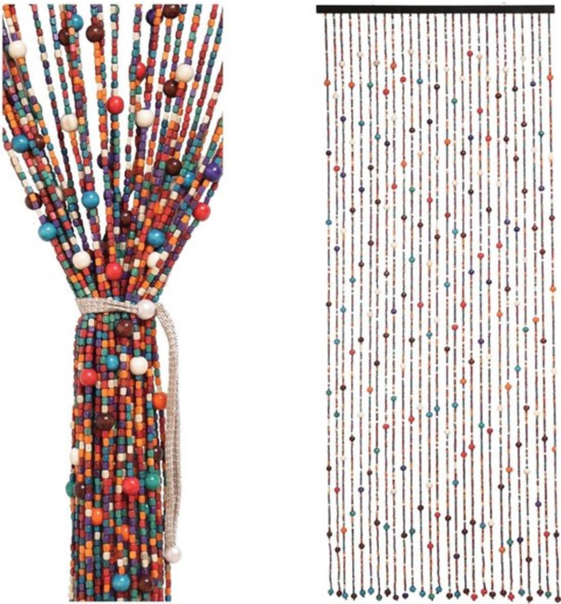Thuys - Deurgordijn Kralen – Macrame – 90 x 200cm – Veelkleurig
