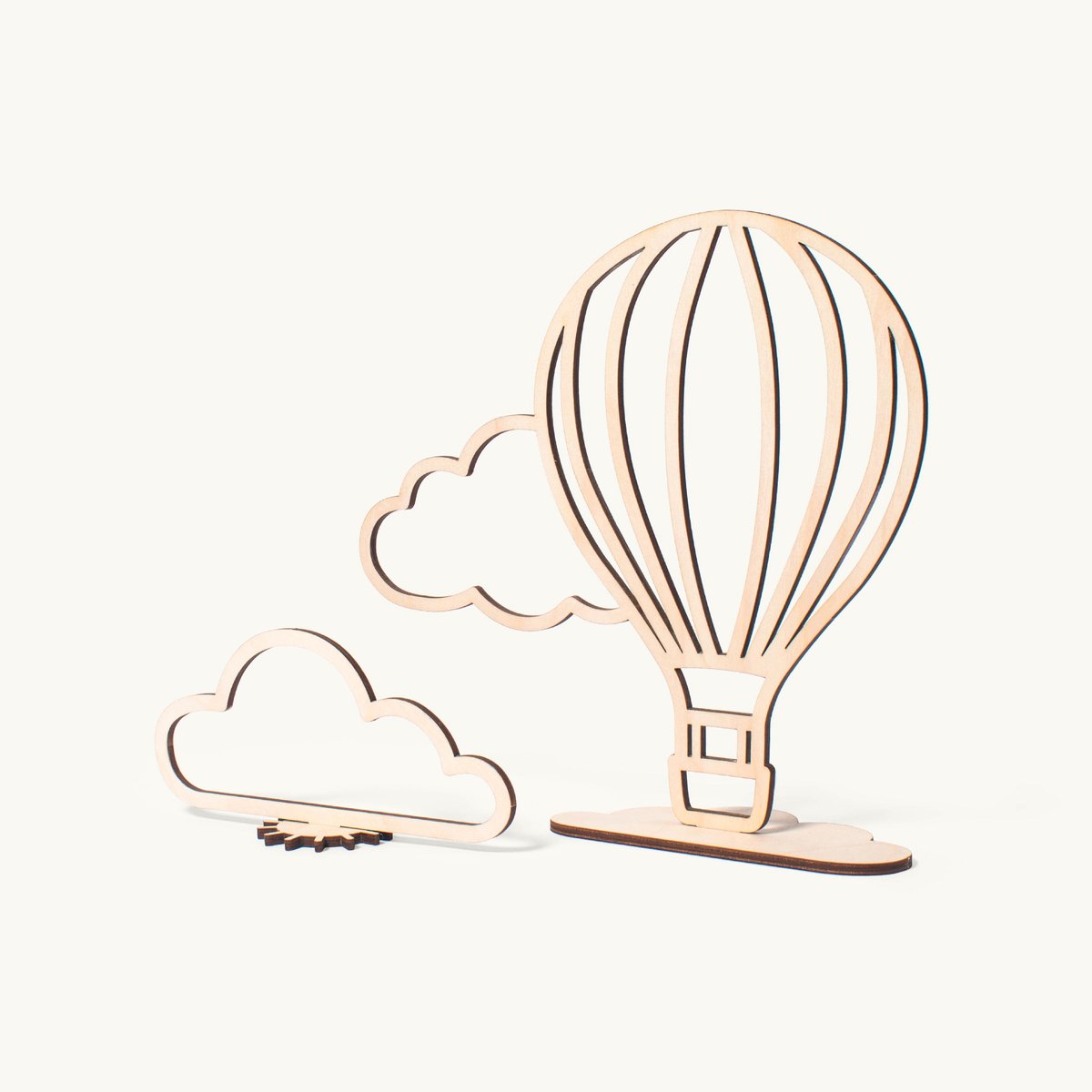 Boven de wolken | Staande decoratie | Luchtballon - wolk | 25x25