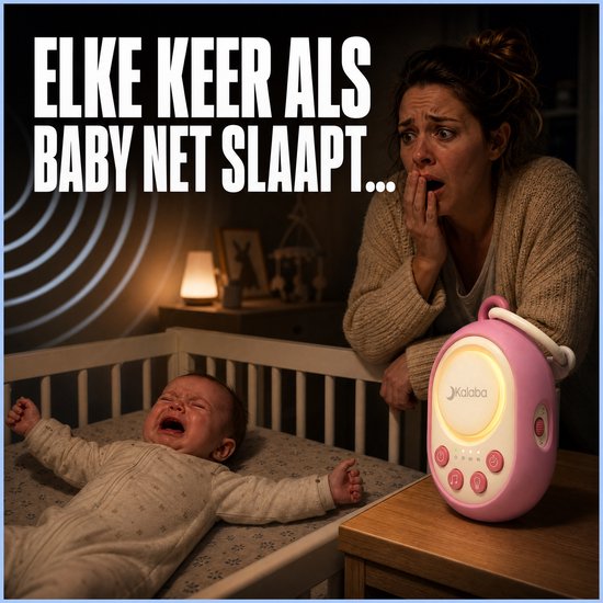 Kalaba Go – White Noise Machine Baby – Witte Ruis Apparaat – 20 Geluiden – Nachtlampje – Oplaadbaar – Roze — afbeelding 5