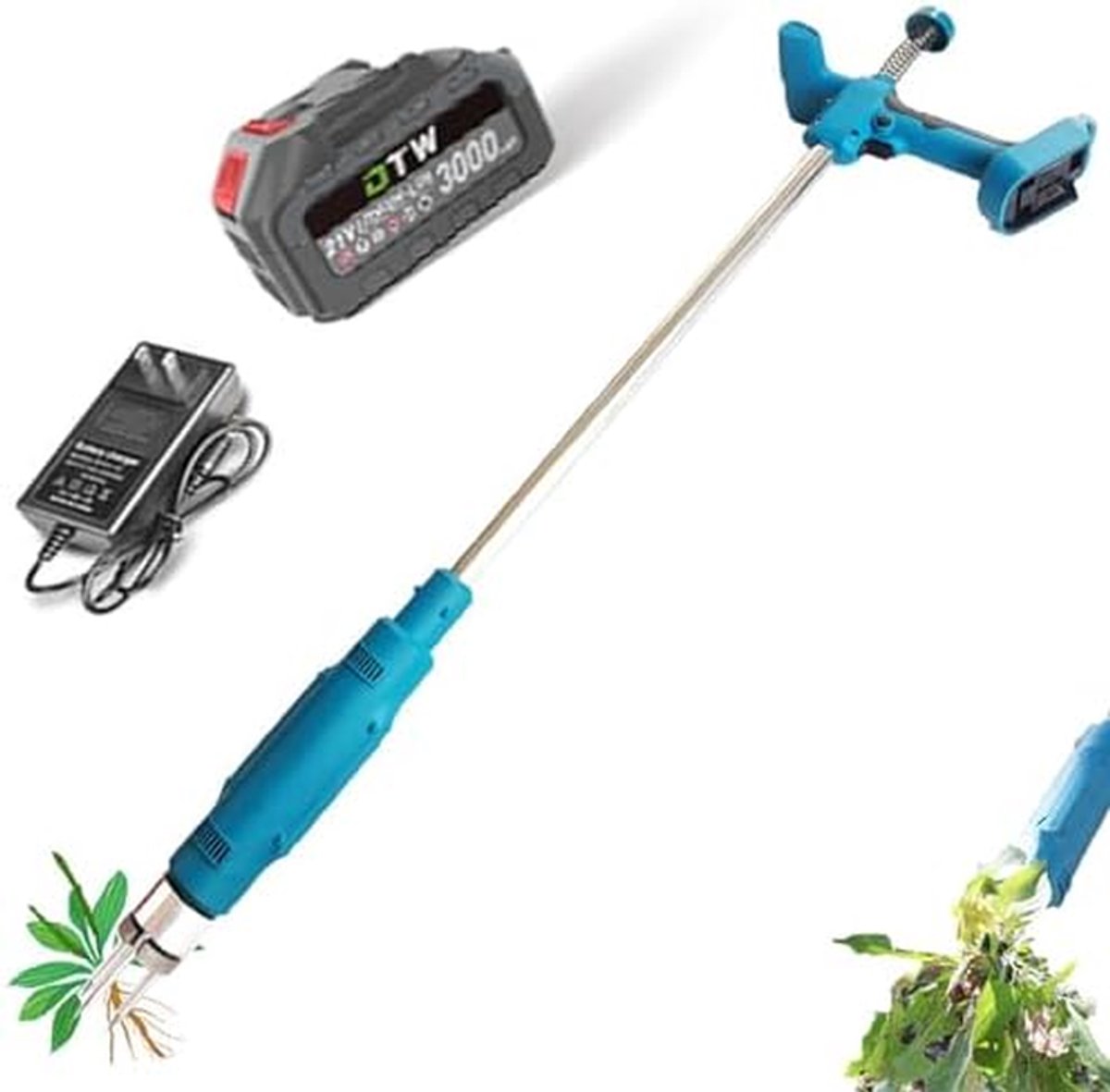 Onkruidtrekker Gereedschap - Staande Verwijderaar - Efficiënt Wieden - Accu Aangedreven - Lichtgewicht Ontwerp - Zilverkleurig