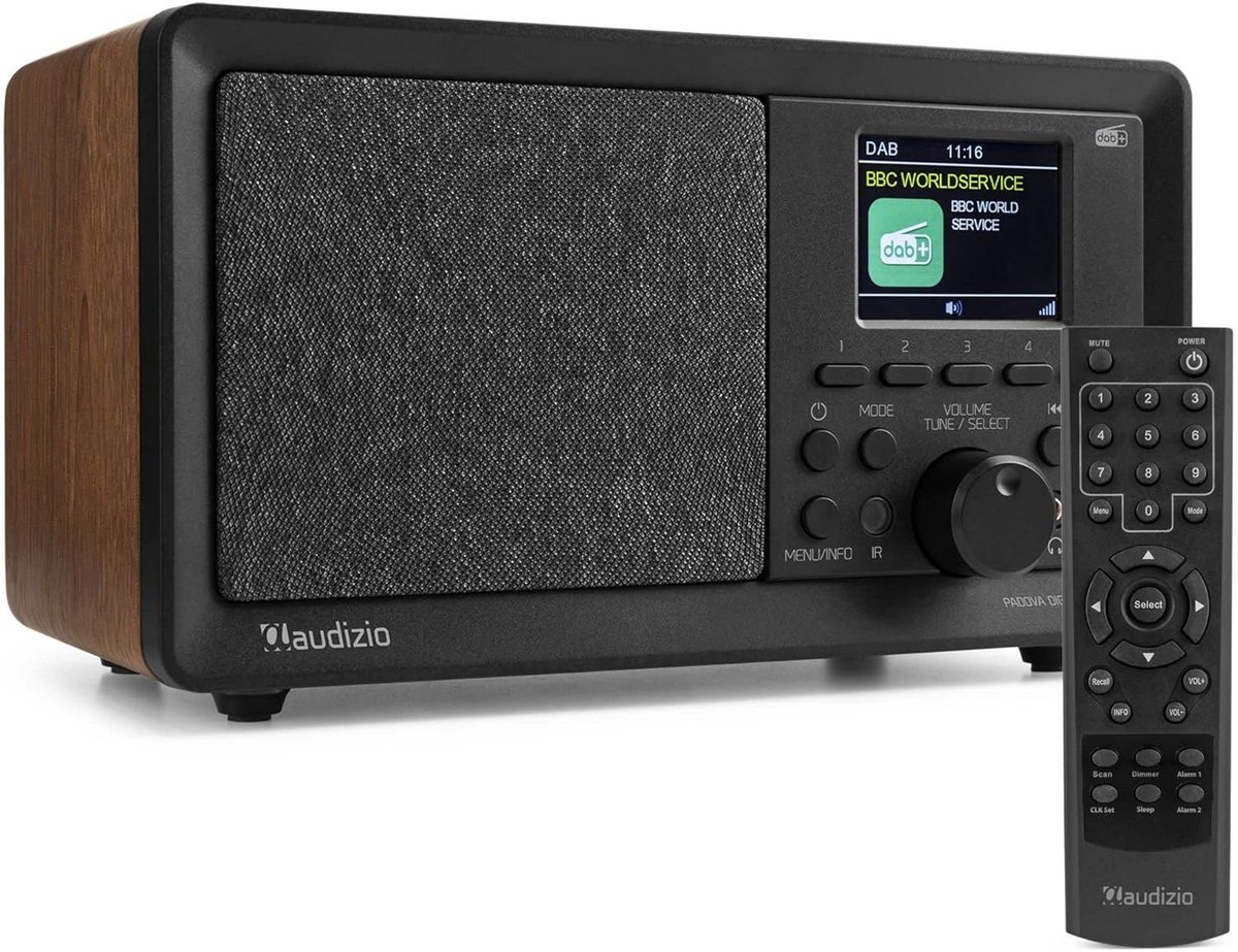 DAB Radio - Retro Radio - Muziek Streamen - Met Bluetooth 5.0 - 40W Geluid - Houtlook