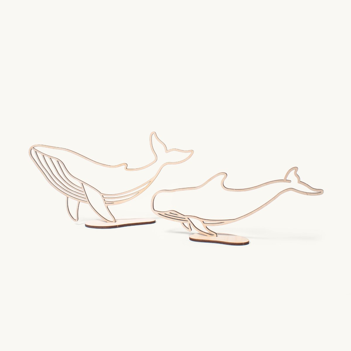 In de oceaan | Staande decoratie | Walvis - duo | 25x25