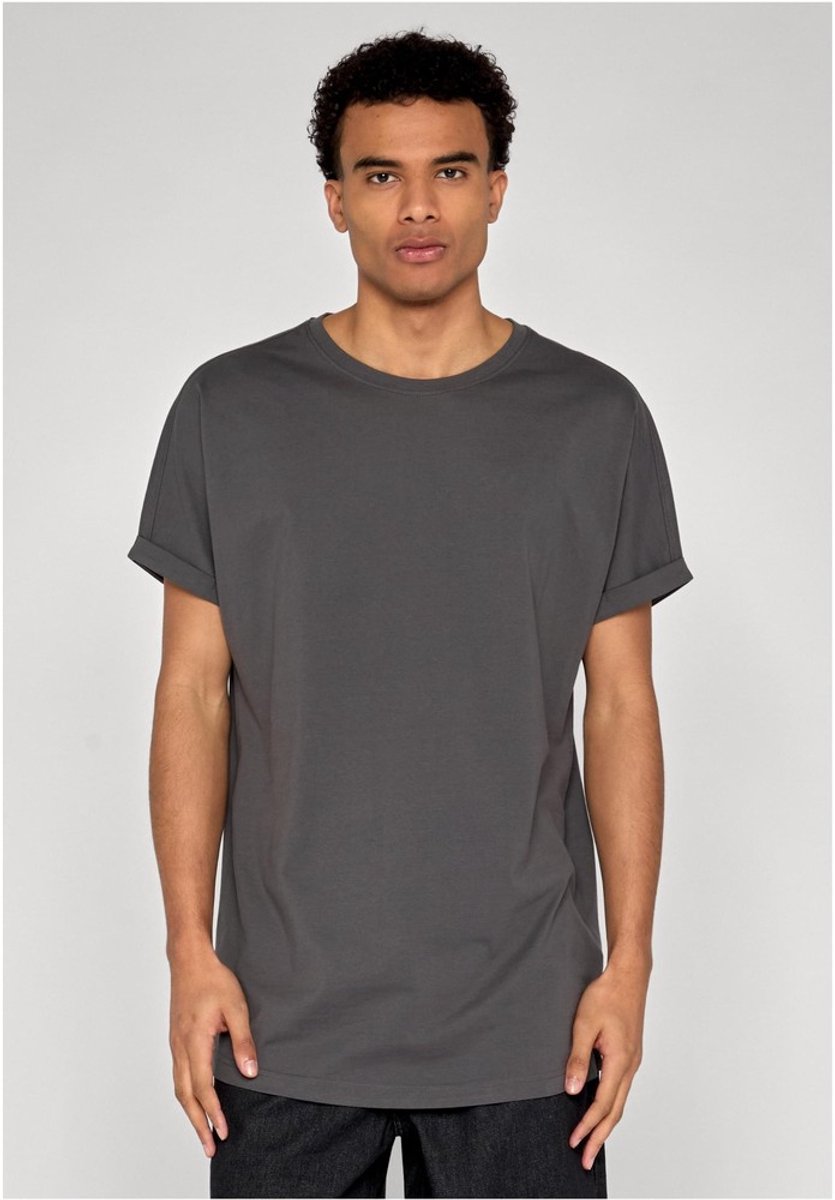 Urban Classics Long Shaped Turnup Tee Heren T-shirt donkergrijs 5XL