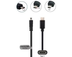 OneOne 0,3m USB kabel AV / datakabel USB C. Voor enkele camera's als oplaadkabel past op Panasonic Lumix DMC-FZ330, DMC-FZ4, DMC-FZ47, DMC-FZ48, DMC-FZ5, DMC-FZ50, DMC-FZ60, DMC-FZ62, DMC-FZ7, DMC-FZ70, DMC-FZ72, DMC-FZ8, DMC-G1, DMC-G10, DMC-G2