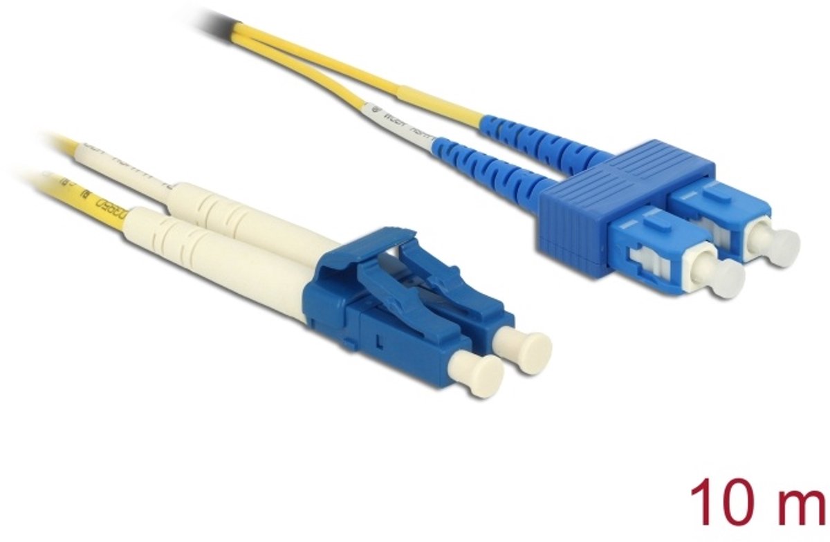 Delock Cable Optical Fibre LC Duplex to SC Duplex Singlemode OS2 10 m