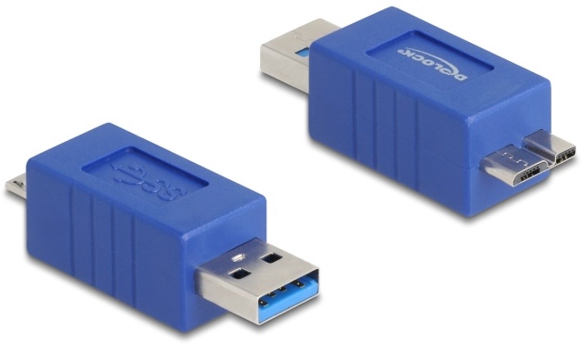 Delock USB 5 Gbps Adapter USB Type-A male to USB Micro-B male (crossed)