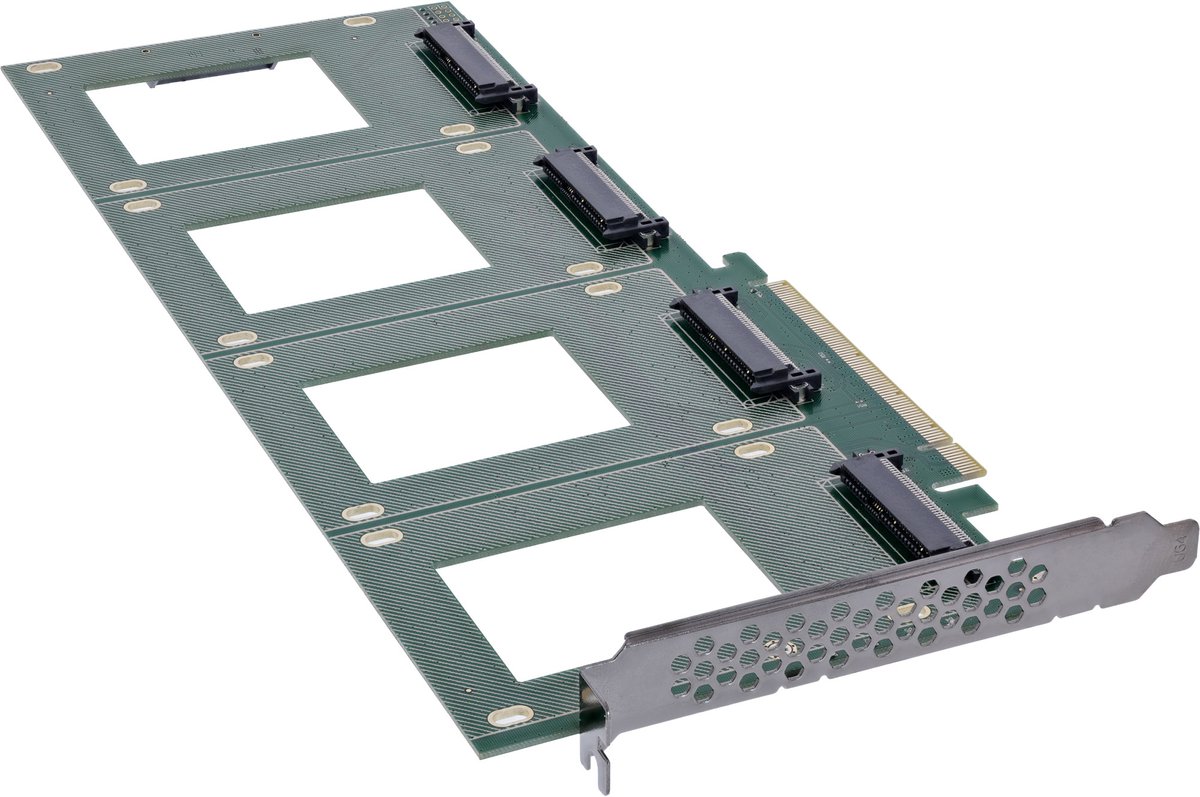 InLine® PCIe kaart naar 4x interne U.2 NVMe SFF-8639 - Bifurcatie, PCIe x16