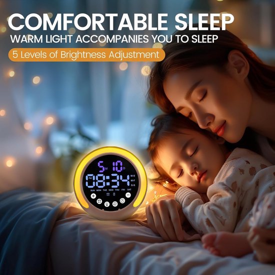 Zonsopgang wekker - Nachtlampje wekker - Rustig wakker worden - 13 verlichtingsmodi - Compact ontwerp - Meerdere kleuren — afbeelding 4