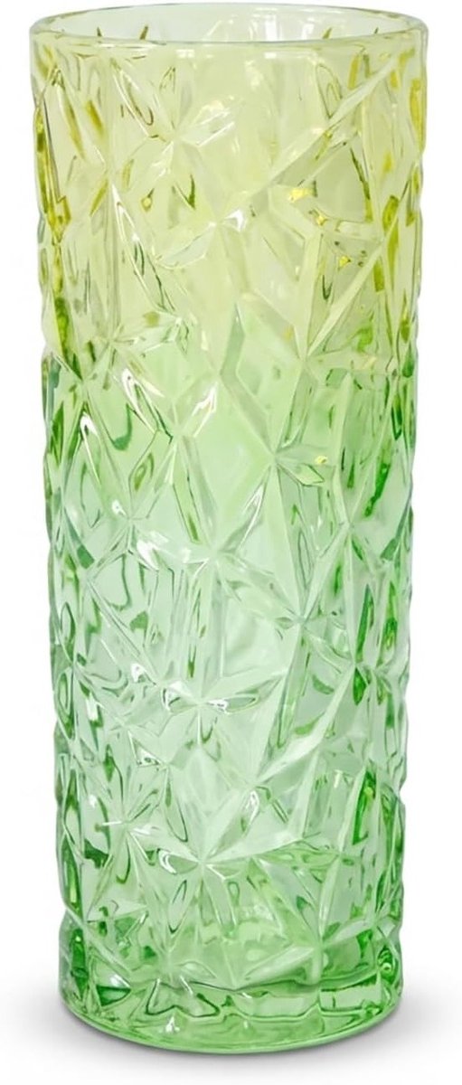 Moderne groene kristallen vaas van 30 cm hoog met dikke design, perfect voor kerstdecoratie en als cadeau voor Moederdag.