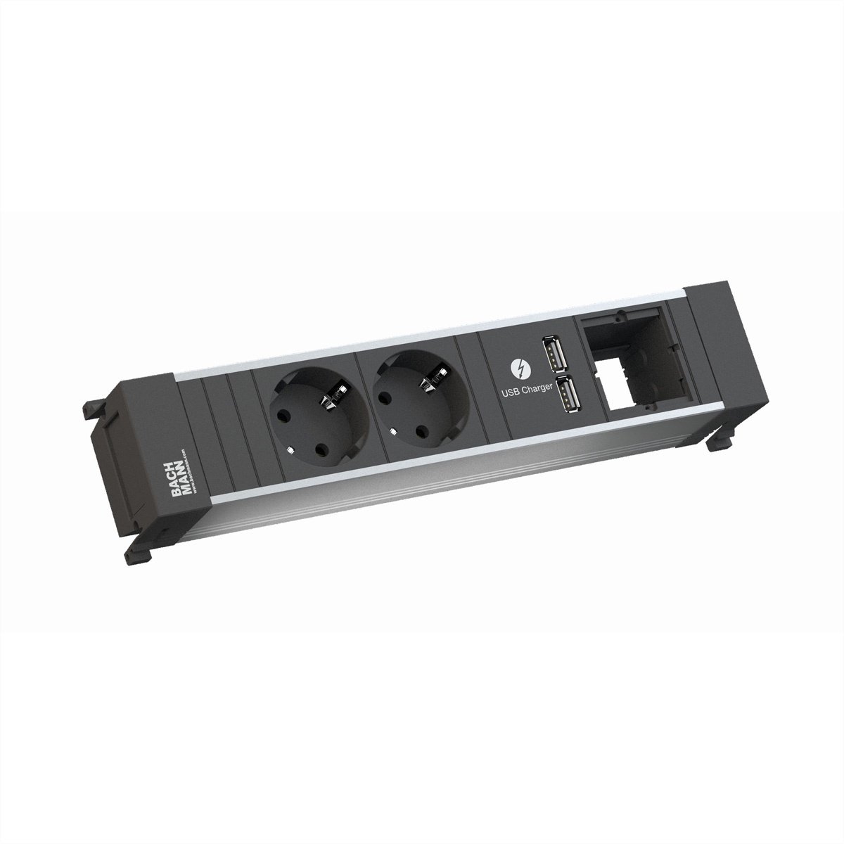 BACHMANN POWER FRAME Medium 2x geaard stopcontact 1x USB oplader 1x ABD